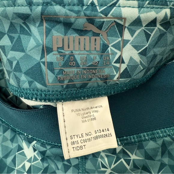 EUC🌸 Puma capri crop Dry Cell blue geometric print athletic leggings - Picture 6 of 7